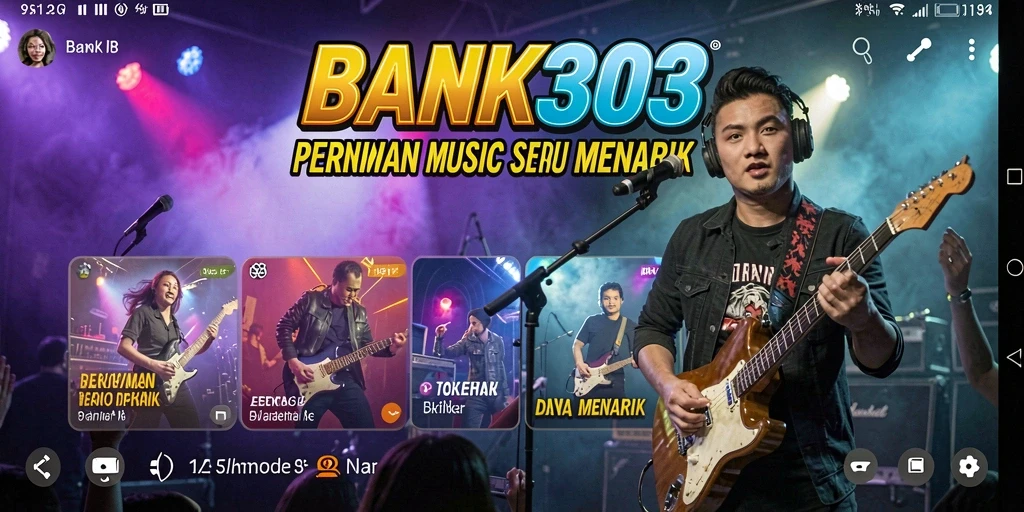 Tampilan gameplay BANK303 dengan lagu-lagu yang menarik.