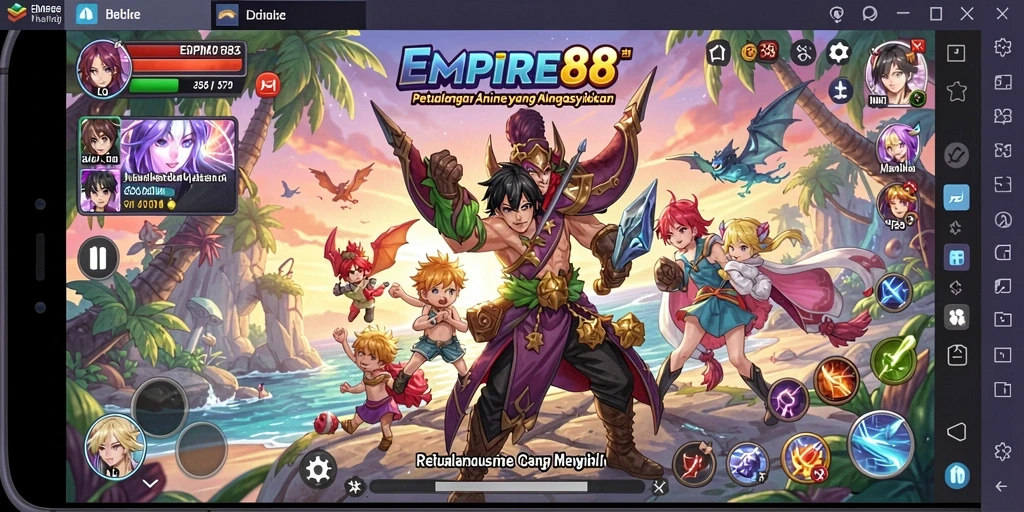 Tampilan gameplay <strong>EMPIRE88</strong> yang seru dan interaktif dengan karakter anime favorit.