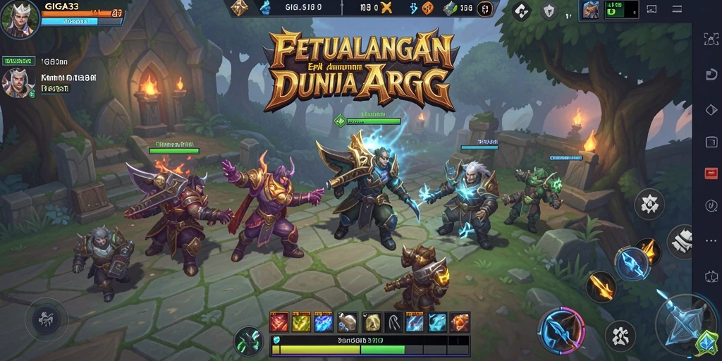 Screenshot GIGA33 menampilkan aksi cepat dalam pertarungan ARPG.