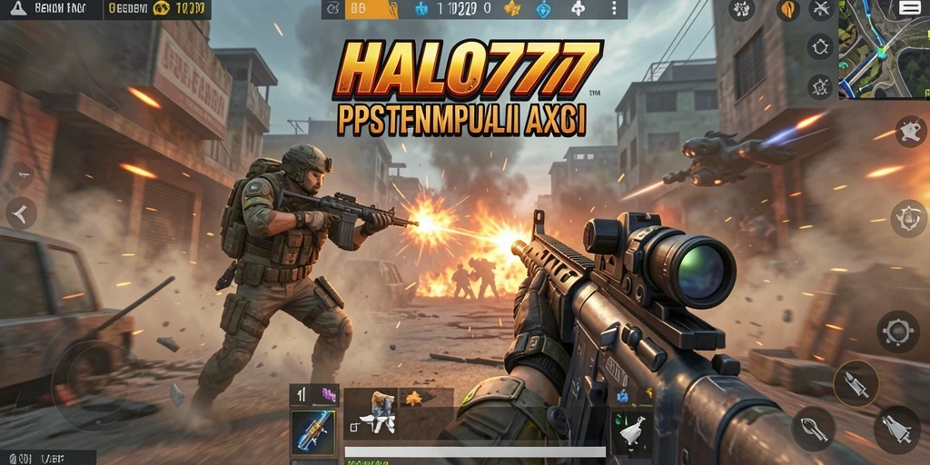 Screenshot gameplay HALO777 menampilkan aksi tembak-menembak yang mendebarkan.