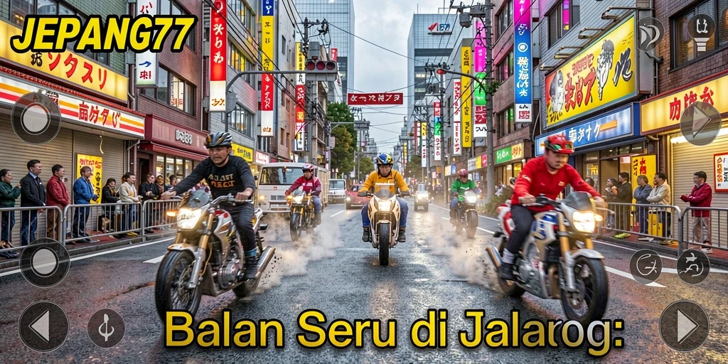Tangkapan layar dari permainan JEPANG77 dengan aksi balapan yang mendebarkan.