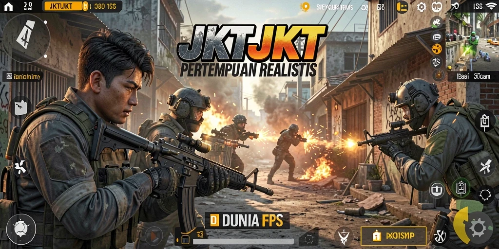 Tangkapan layar JKTJKT menampilkan aksi pertempuran mendebarkan di dunia FPS.