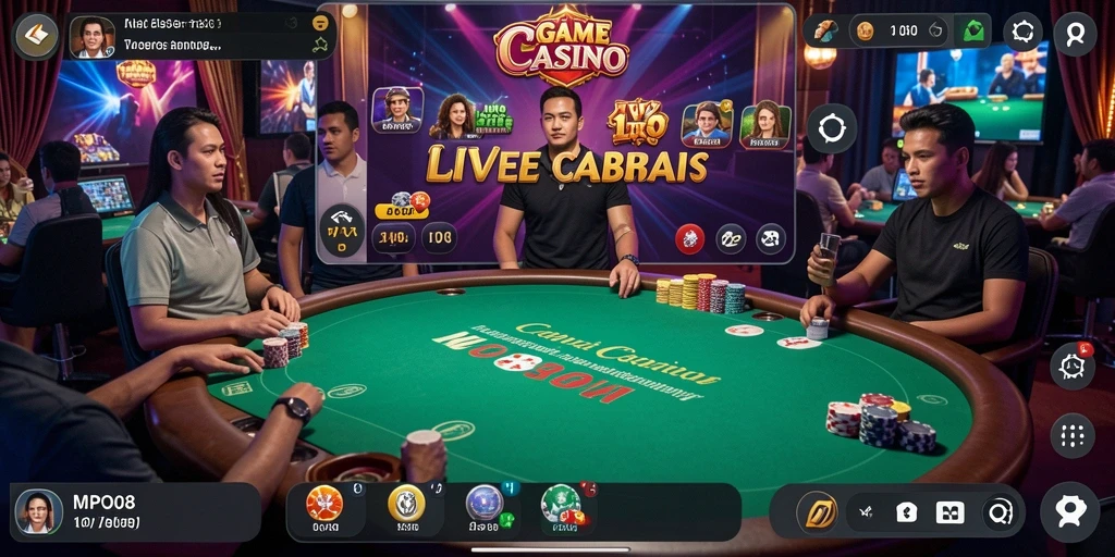 Tampilan antarmuka yang menarik dari gameplay Live Casino MPO08.