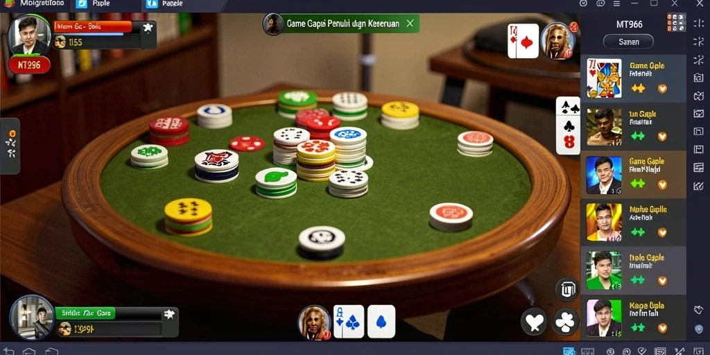 Tampilan gameplay seru dalam permainan Gaple MT966.
