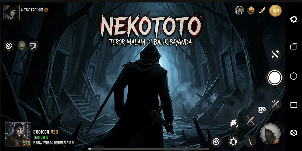 Screenshot gameplay <strong>NEKOTOTO</strong> dengan suasana mencekam dan ketegangan yang tinggi.