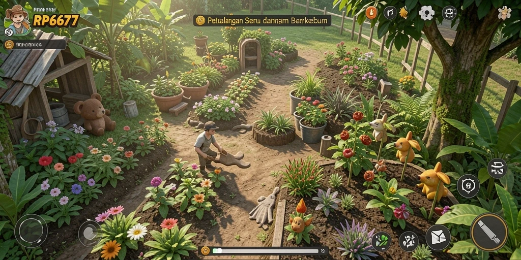 Tampilan gameplay menarik dengan estetika pertanian yang memikat.