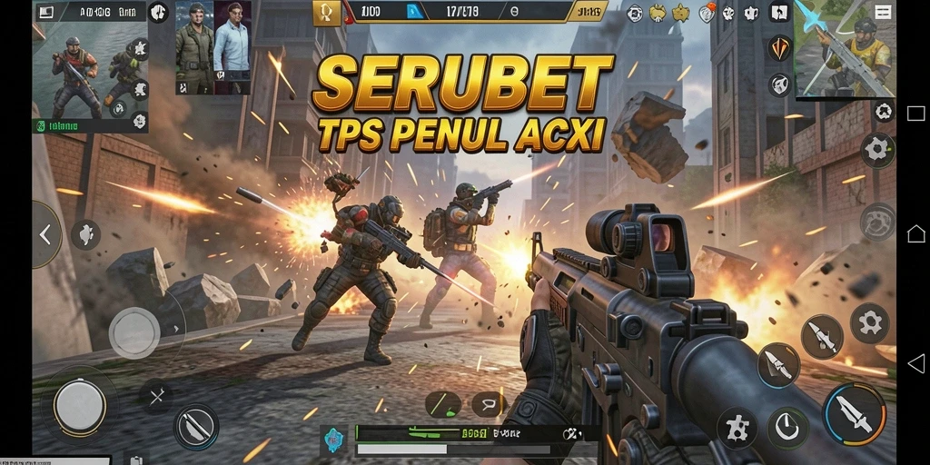 Tampilan aksi mendebarkan dalam game TPS SERUBET