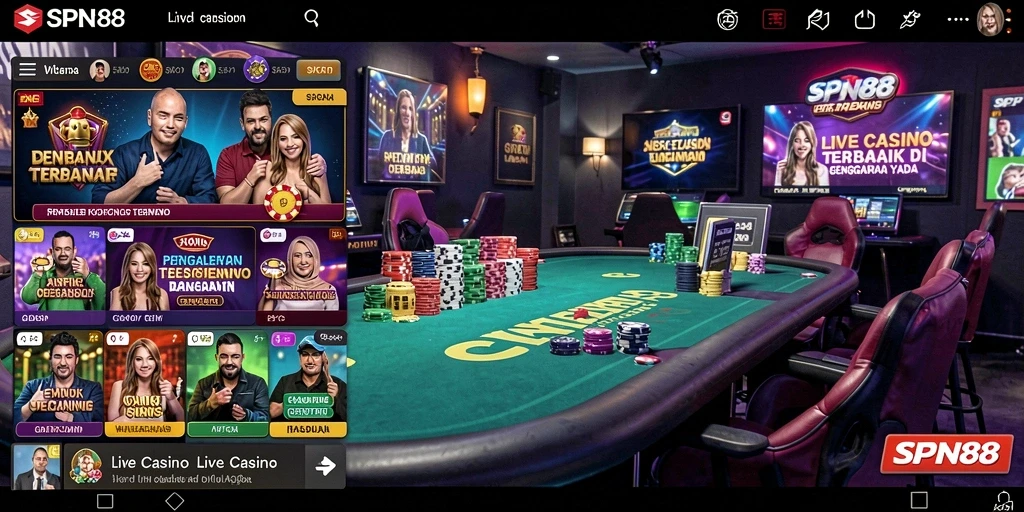 Tampilan gameplay Live Casino yang mengasyikkan dengan dealer profesional.