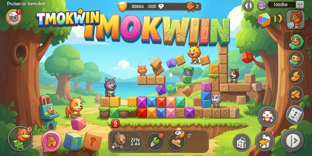 Tampilan gameplay puzzle dalam <strong>TMOKWIN</strong>, penuh tantangan dan kesenangan.
