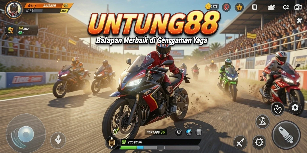 Tampilan seru gameplay balapan motor di UNTUNG88.