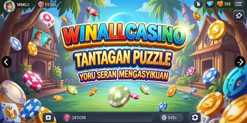 Screenshot gameplay WINALLCASINO menampilkan tantangan puzzle yang menarik.