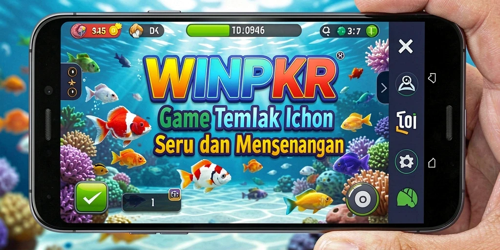 Tampilan gameplay seru dalam WINPKR saat menembak ikan.