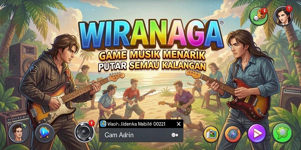 Tampilan gameplay WIRANAGA yang seru dengan berbagai pilihan lagu.